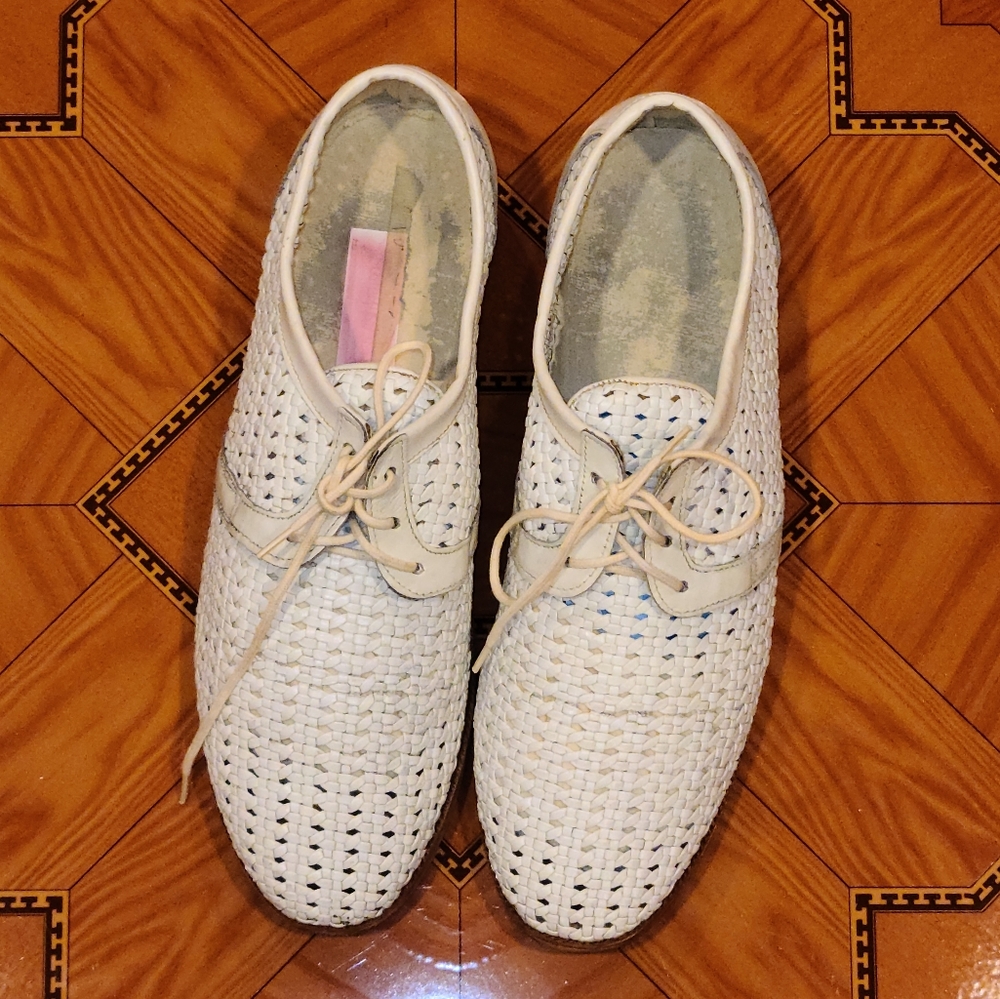 Women's Woven White Shoes Size